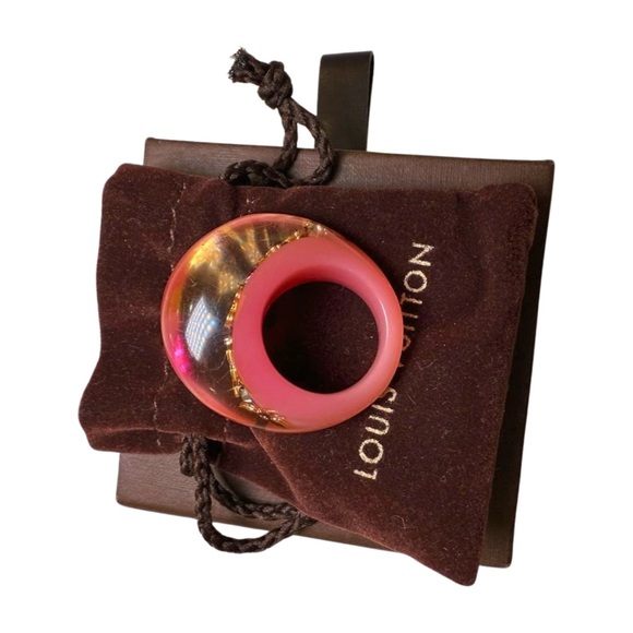Louis Vuitton Pink and Gold Inclusion Ring - Picture 1 of 7